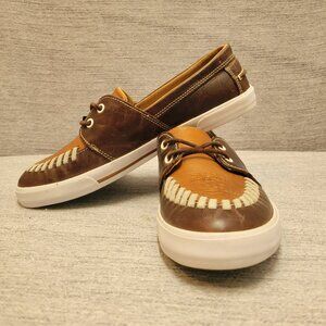 Reba by Justin Atoka Women’s Two-Tone Brown Leather Loafers